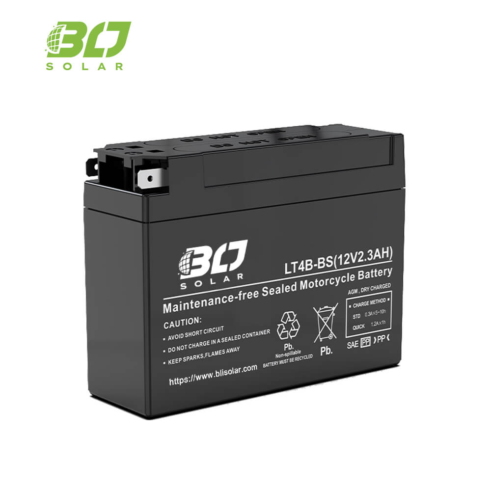 non-spillable AGM motorcycle battery 12V 2.3Ah - BLJ Solar